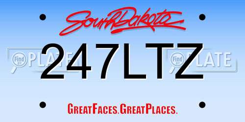 247LTZ South Dakota License Plate