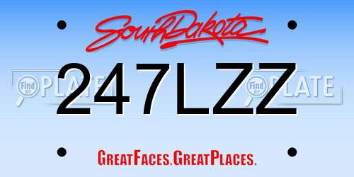 247LZZ South Dakota License Plate