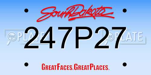 247P27 South Dakota License Plate