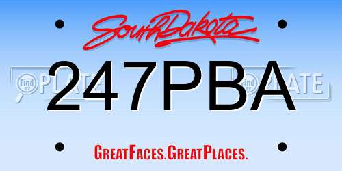 247PBA South Dakota License Plate