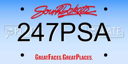 247PSA South Dakota License Plate