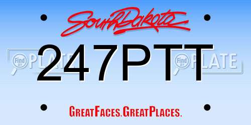 247PTT South Dakota License Plate