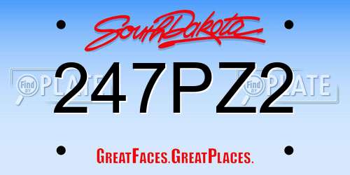 247PZ2 South Dakota License Plate