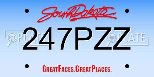247PZZ South Dakota License Plate
