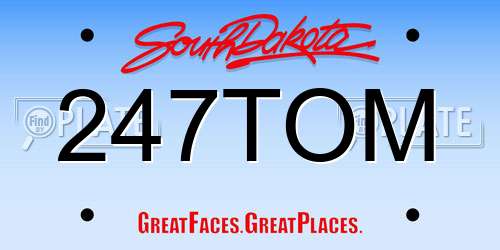 247TOM South Dakota License Plate