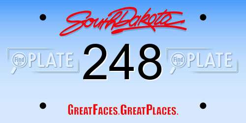 248 South Dakota License Plate