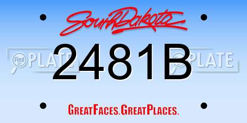 2481B South Dakota License Plate