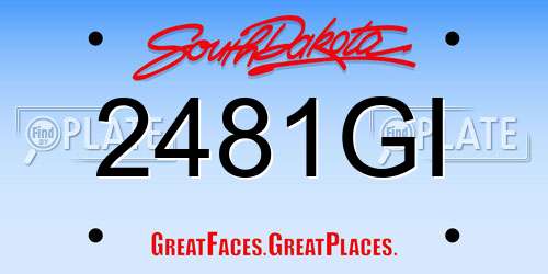 2481GI South Dakota License Plate