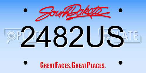 2482US South Dakota License Plate