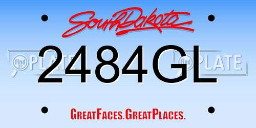 2484GL South Dakota License Plate