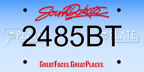 2485BT South Dakota License Plate