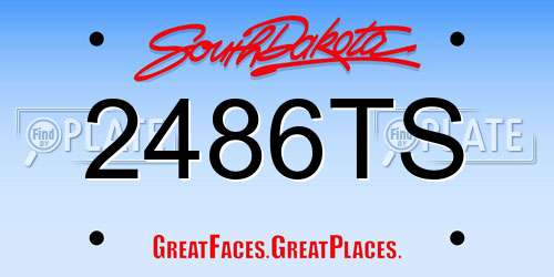 2486TS South Dakota License Plate