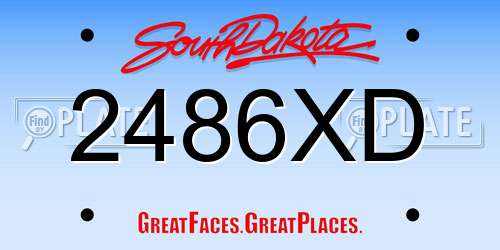 2486XD South Dakota License Plate