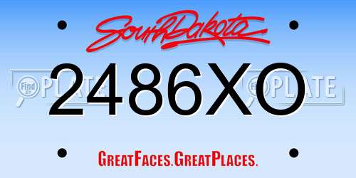 2486XO South Dakota License Plate