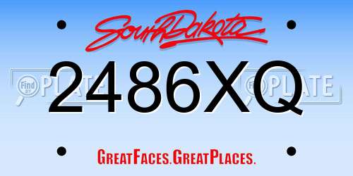 2486XQ South Dakota License Plate