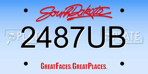 2487UB South Dakota License Plate