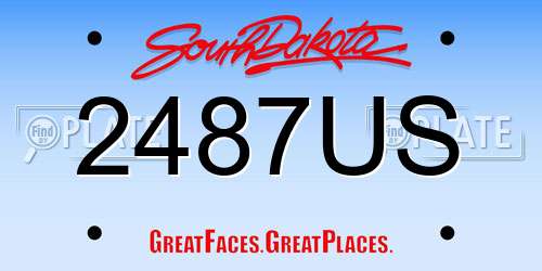 2487US South Dakota License Plate