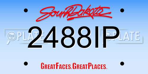 2488IP South Dakota License Plate