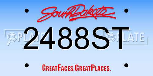 2488ST South Dakota License Plate