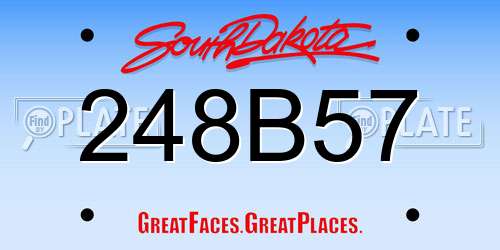 248B57 South Dakota License Plate