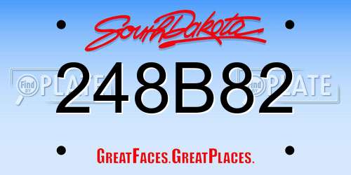 248B82 South Dakota License Plate