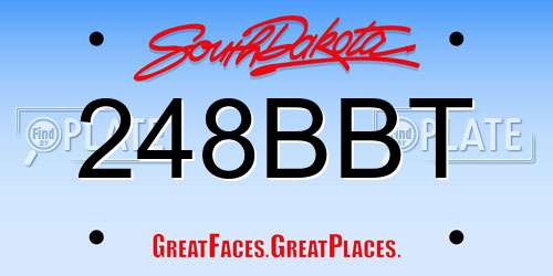 248BBT South Dakota License Plate