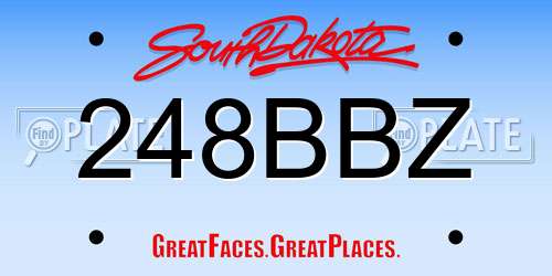 248BBZ South Dakota License Plate