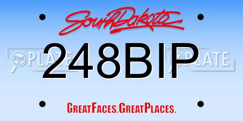 248BIP South Dakota License Plate