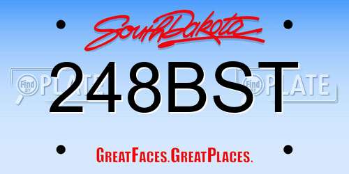 248BST South Dakota License Plate