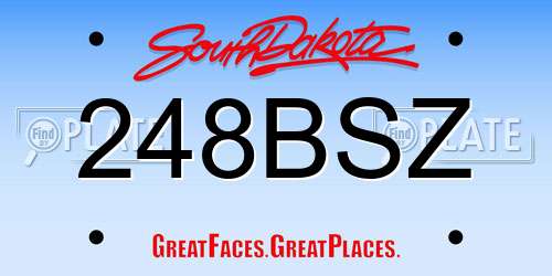 248BSZ South Dakota License Plate