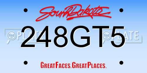 248GT5 South Dakota License Plate