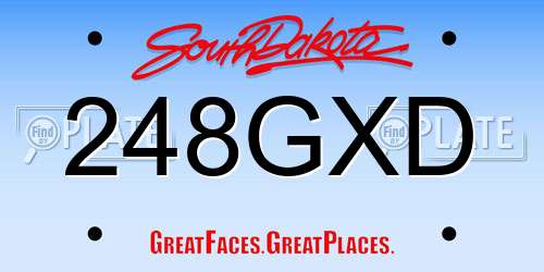 248GXD South Dakota License Plate