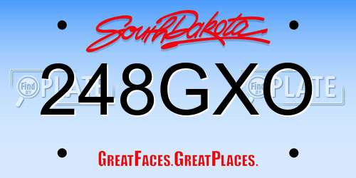 248GXO South Dakota License Plate