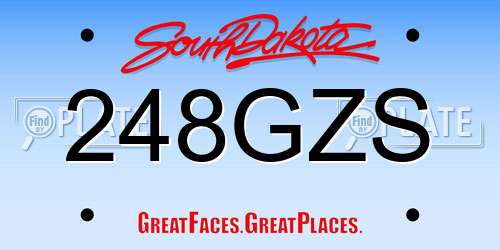 248GZS South Dakota License Plate