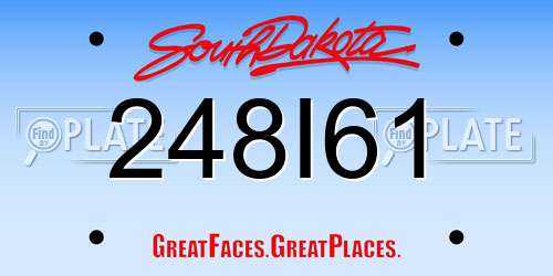 248I61 South Dakota License Plate
