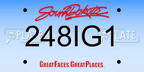 248IG1 South Dakota License Plate