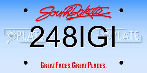 248IGI South Dakota License Plate