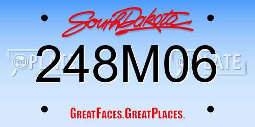 248M06 South Dakota License Plate