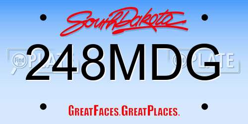 248MDG South Dakota License Plate