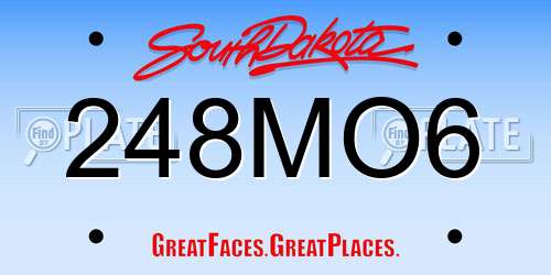248MO6 South Dakota License Plate