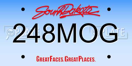248MOG South Dakota License Plate