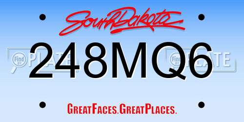 248MQ6 South Dakota License Plate