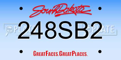 248SB2 South Dakota License Plate