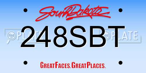 248SBT South Dakota License Plate