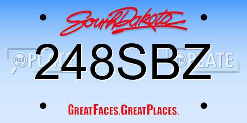 248SBZ South Dakota License Plate