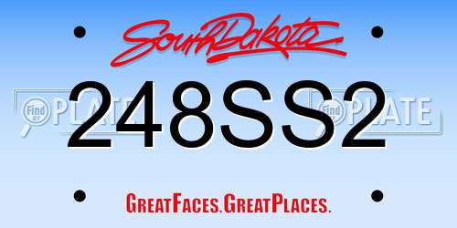 248SS2 South Dakota License Plate