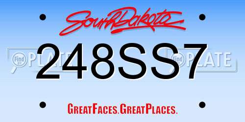 248SS7 South Dakota License Plate