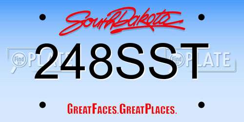 248SST South Dakota License Plate