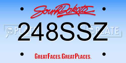 248SSZ South Dakota License Plate