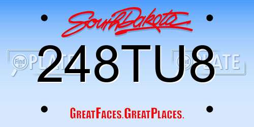 248TU8 South Dakota License Plate